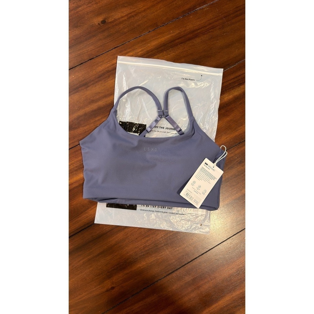 LSKD Twist Sports Bra Night Shadow Blue Purple Size Medium NEW NWT